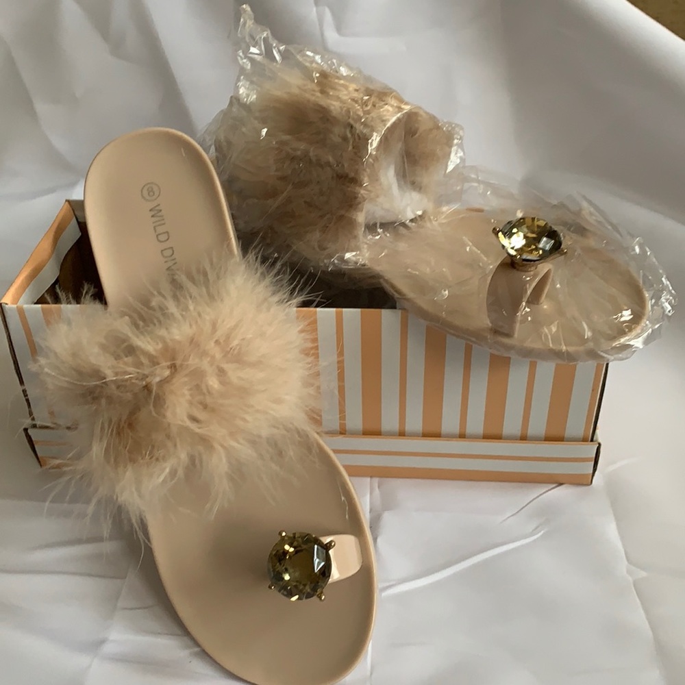 Wild Diva Lounge Faux Fur Sandal